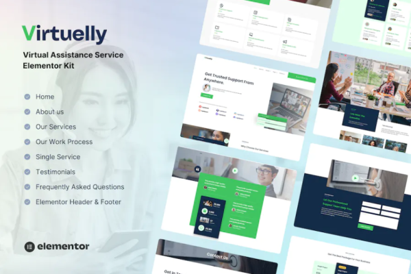 Virtuelly – 虚拟助理服务元素模板套件-极客小站
