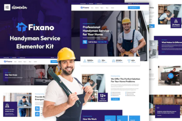 Fixano – Handyman Services Elementor 模板套件-极客小站