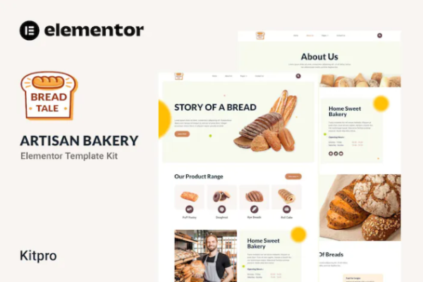 Baketale – Artisan Bakery Elementor 模板套件-极客小站