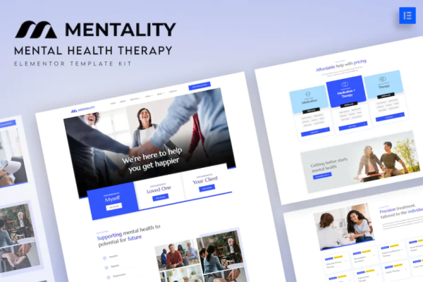 mentality – 心理健康疗法 Elementor 模板套件-极客小站