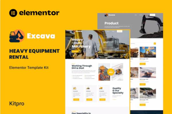 Excava – 重型设备租赁 Elementor 模板套件-极客小站
