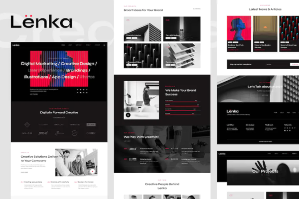 Lenka – Creative Digital Agency Elementor 模板套件-极客小站