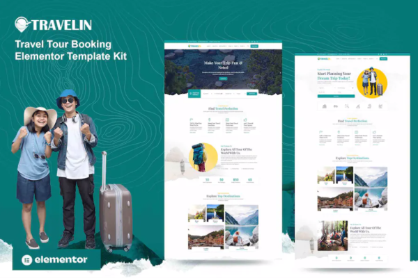 Travelin – 旅游预订 Elementor 模板套件-极客小站
