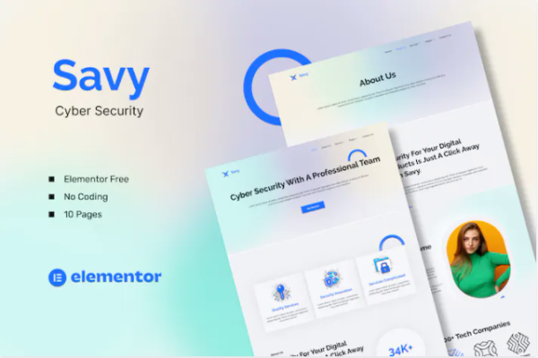 Savy – 网络安全元素模板套件-极客小站