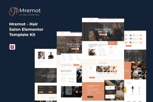 Mremot – 美发沙龙 Elementor 模板套件-极客小站