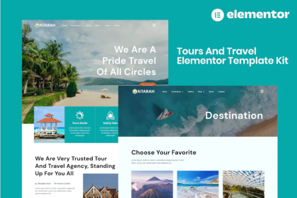Ntarah – Tours & Travel Elementor 模板套件-极客小站