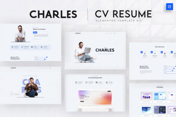 Charles – CV Resume Elementor 模板套件-极客小站