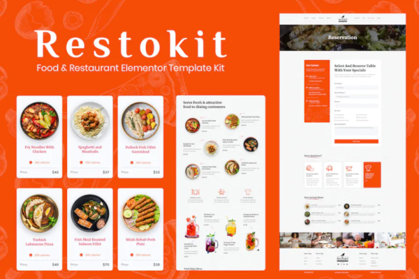 Restokit – 食品和餐厅 Elementor 模板套件-极客小站