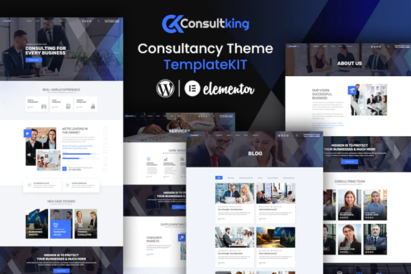Consultking – 业务元素Elementor 模板套件-极客小站
