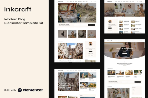 Inkcraft – 现代博客和杂志 Elementor Pro 模板套件-极客小站