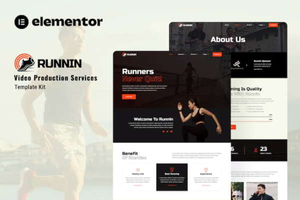 Runnin – 视频制作服务 Elementor 模板套件-极客小站