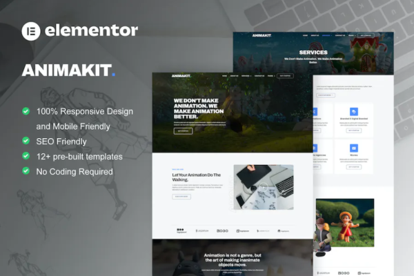 Animakit – Animation Studio Elementor Pro 模板套件-极客小站