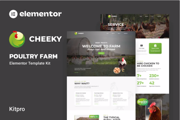 Cheeky – 家禽养殖场 Elementor 模板套件-极客小站