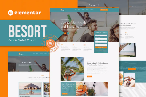 Besort – 海滩俱乐部和度假村 Elementor 模板套件-极客小站