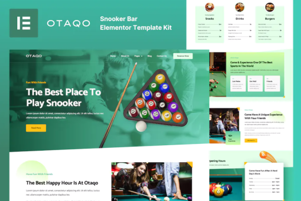 Otaqo – 斯诺克和台球酒吧元素模板套件-myforexstore