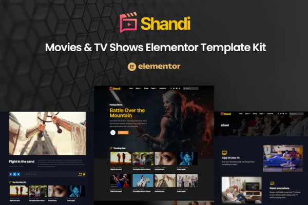 Shandi – 电影和电视节目 Elementor 模板套件-myforexstore