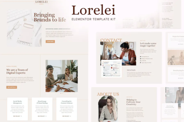 Lorelei – 女性商业元素模板套件-极客小站