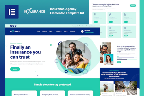 Inxurance – Insurance Agency Elementor 模板套件-myforexstore