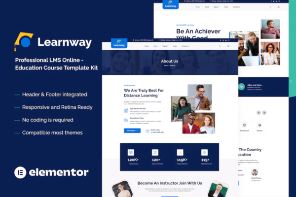 Learnway – 专业在线教育课程 Elementor 模板套件-极客小站