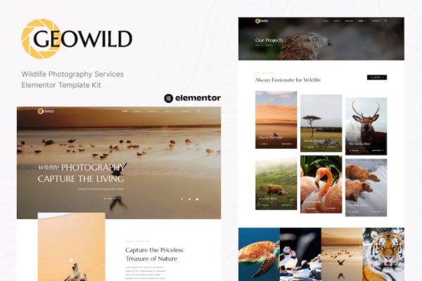 Geowild – 野生动物摄影服务 Elementor 模板套件-myforexstore