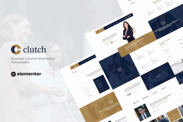 Clutch– 业务解决方案 Elementor 模板套件-极客小站