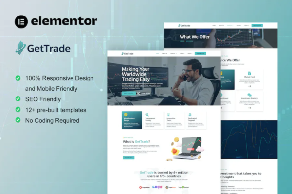 GetTrade – 贸易和投资元素模板套件-myforexstore