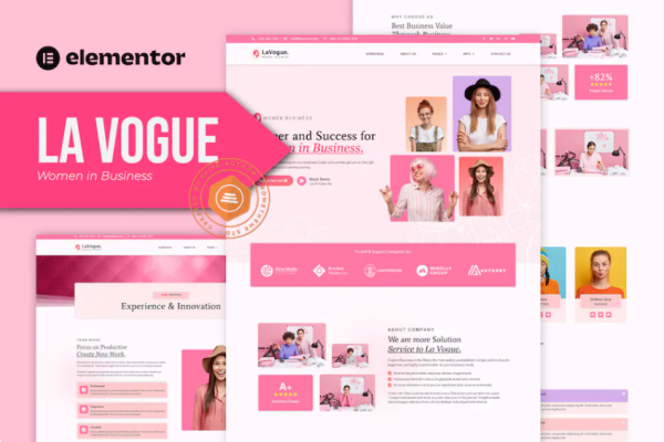 La Vogue – 女性商业元素模板套件-极客小站