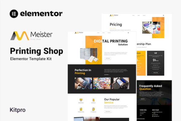 Meister – 印刷车间 Elementor 模板套件-极客小站