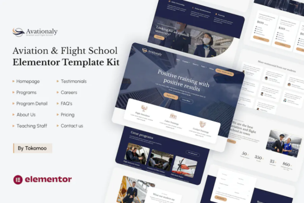 Aviationaly – 航空与飞行学校元素模板套件-极客小站