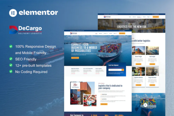 DeCargo – 物流和运输服务 Elementor 模板套件-myforexstore