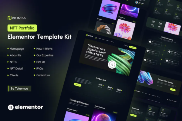 Nftopia – NFT Portfolio Elementor Pro 模板套件-myforexstore