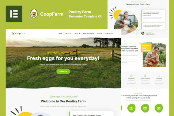 CoopFarm – 家禽养殖场元素模板套件-极客小站