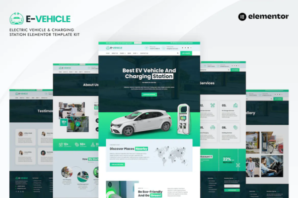 EVehicle – 电动汽车和充电站 Elementor 模板套件-myforexstore