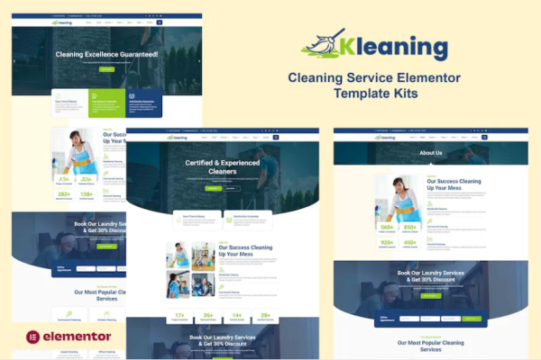 Kleaning – 清洁服务元素模板套件-极客小站