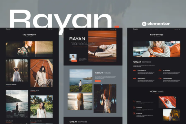 Rayan – 摄影和作品集元素模板套件-极客小站