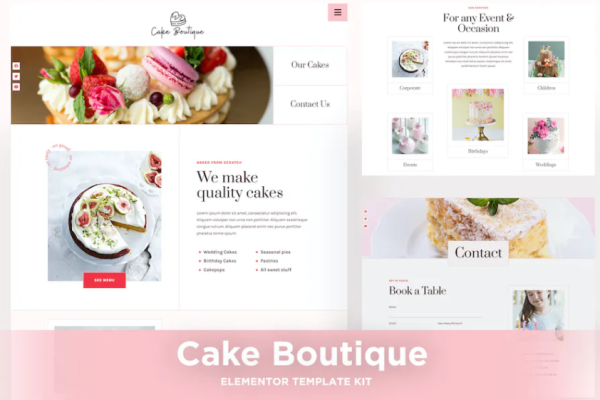 Cake Boutique – 蛋糕元素模板套件-极客小站