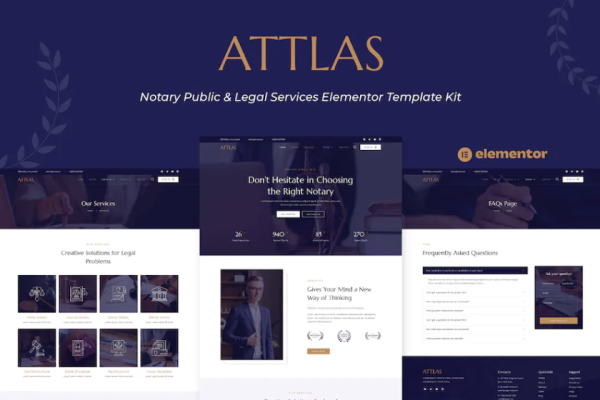 Attlas – 公证人和法律服务 Elementor 模板套件-myforexstore