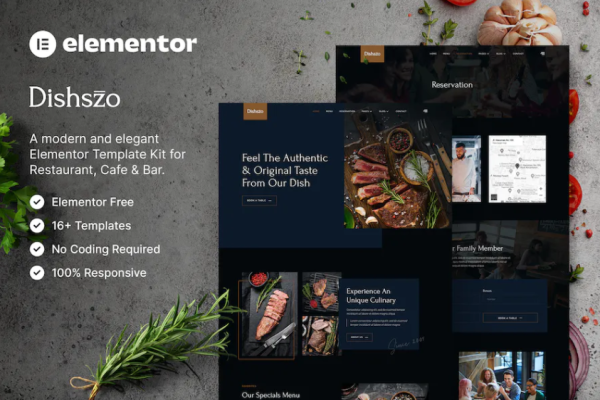 Dishszo – 餐厅和咖啡厅 Elementor 模板套件-myforexstore