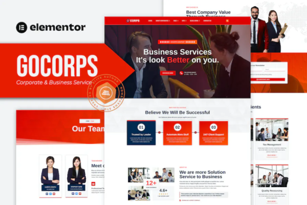 Gocorps – 企业和商业服务元素套件-极客小站