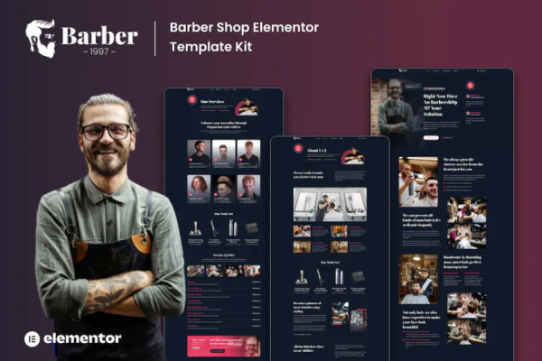 Barber 1997 – Barbershop Elementor 模板套件-极客小站