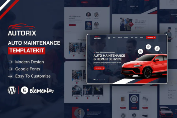 Autorix – 汽车维护元素模板套件-极客小站