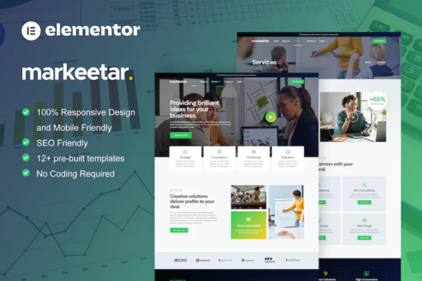 Markeetar – 数字营销机构 Elementor Pro 模板套件-myforexstore