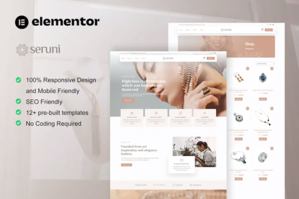 Seruni – 珠宝店 WooCommerce Elementor Pro 模板套件-myforexstore