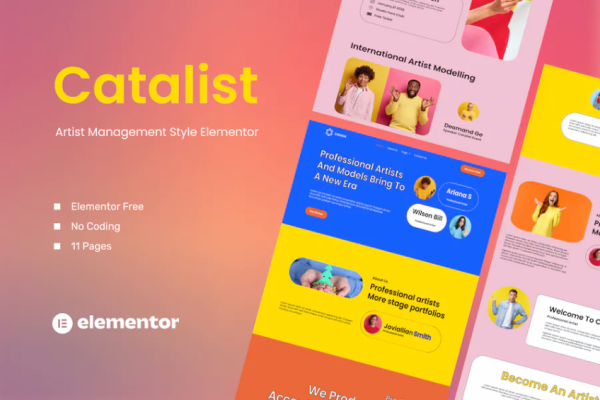 Catalist – 艺术家管理元素模板套件-极客小站