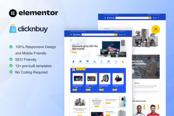Clicknbuy – Woocommerce 电子商店元素模板套件-极客小站