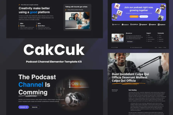 CakCuk – 播客频道元素模板套件-极客小站