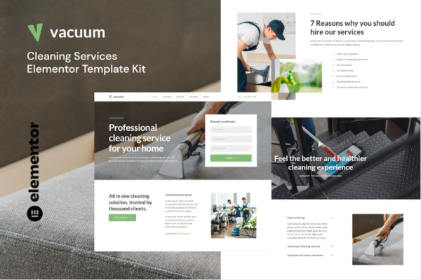 vacuum – 清洁服务公司 Elementor 模板套件-myforexstore