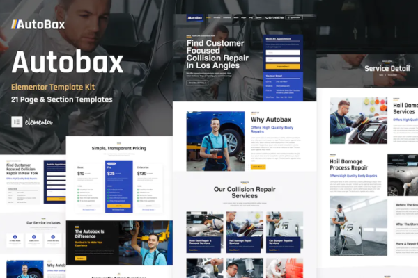 Autobax – 车身修理厂 Elementor Pro 模板套件-myforexstore