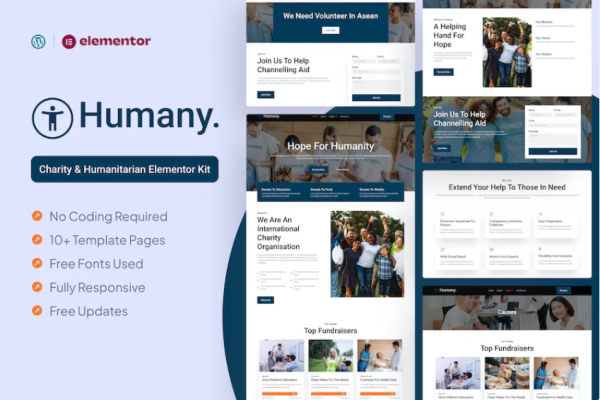 Humany – Charity Elementor Pro 模板套件-myforexstore