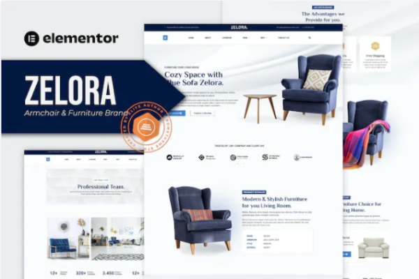 Zelora – 扶手椅和家具品牌 Elementor 模板套件-myforexstore